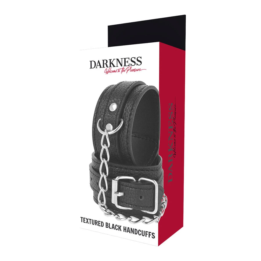 DARKNESS - ALGEMAS DE COURO TEXTURADO PRETO